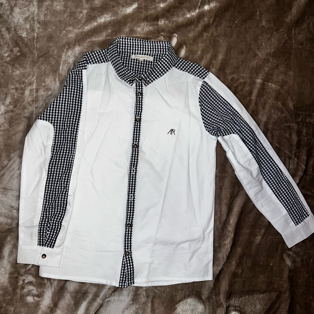Angel & Rocket boys gingham patterned long sleeve shirt.